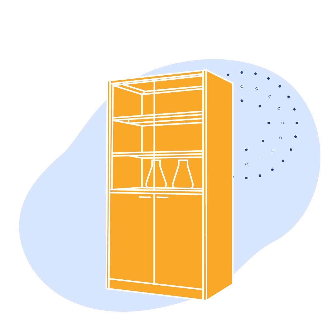 Шкаф лабораторный 840 ШР Квадро 840х420х1800 мм