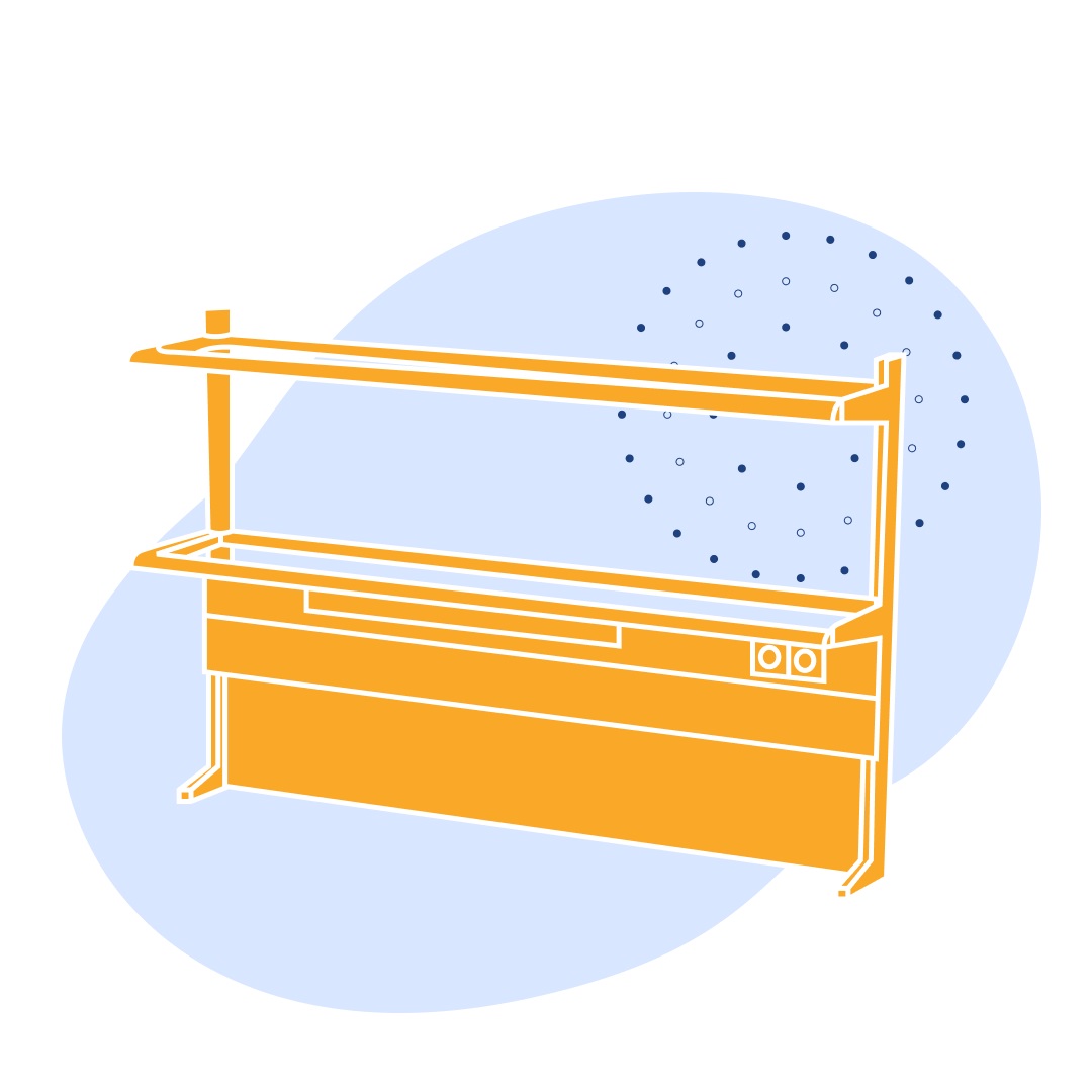Надстройка технологическая 1500 ТПКг Квадро керамоганитная плитка 1500х250х1500 мм