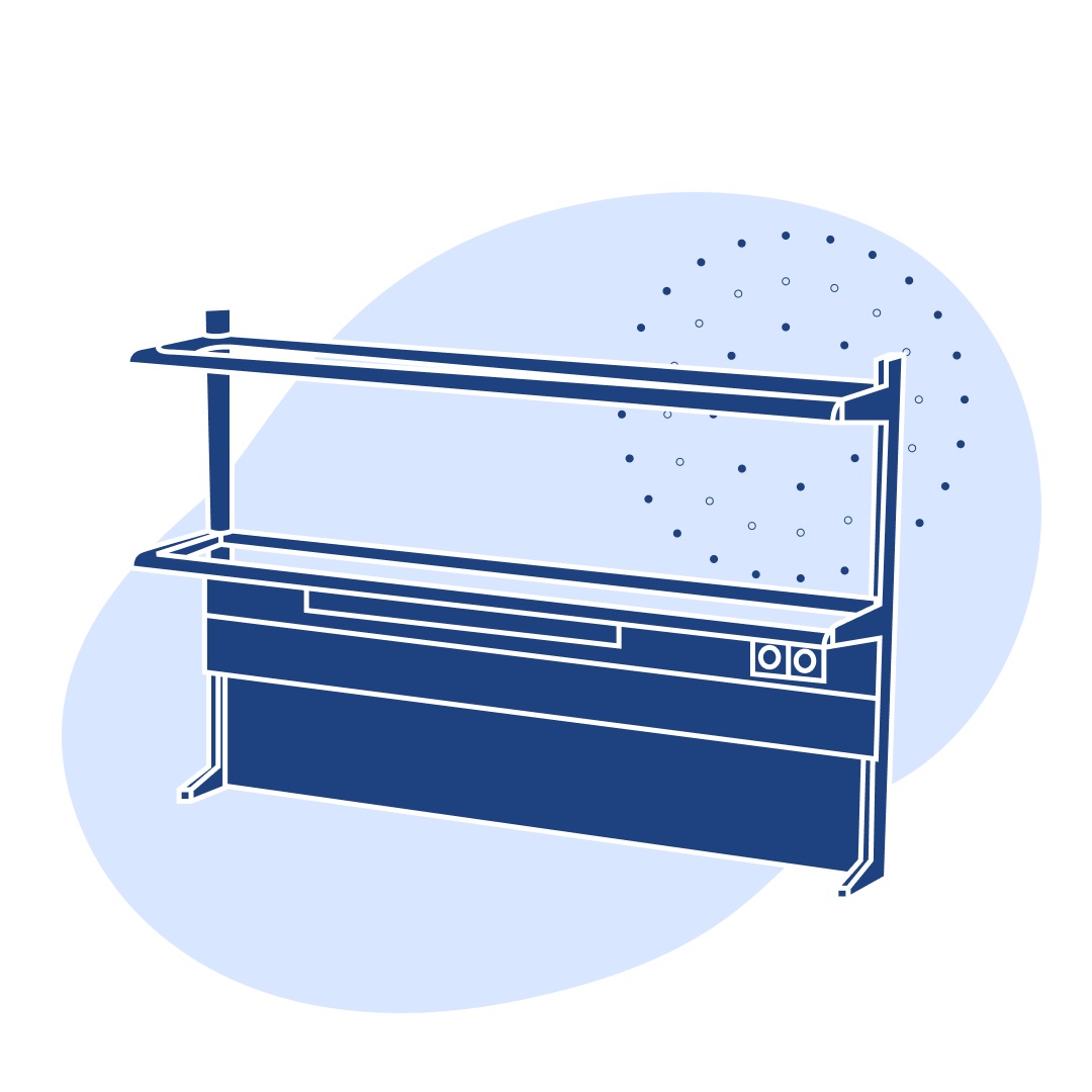 Надстройка технологическая 1500 ТПКг Квадро керамоганитная плитка 1500х250х1500 мм